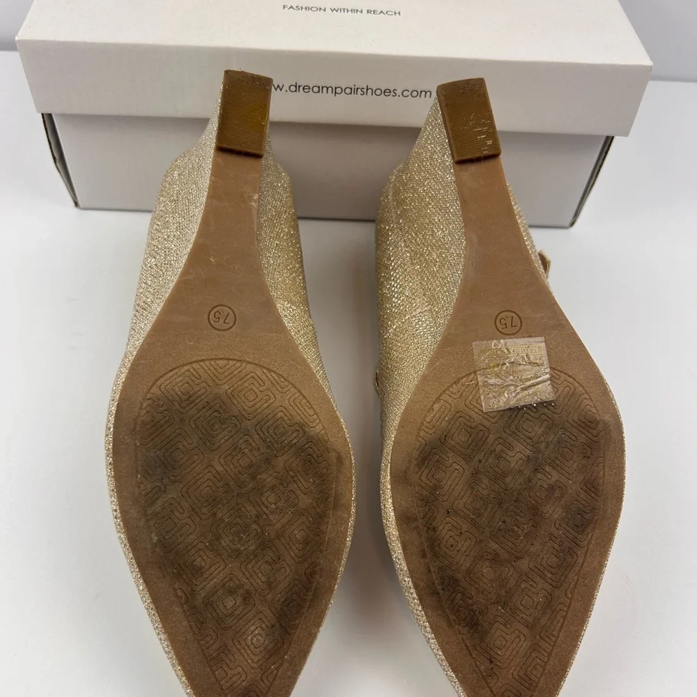 Dream Pairs Glittering Gold Wedges for Women